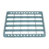 Vogue F617 glass rack extender with 25 compartments, 500mm, grey plastic – top view, Australia