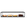 Sayl ADS1200 ambient display single tier 1200mm tempered glass with sliding perspex doors – front view, Spain design, Australia