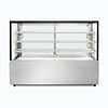 Bromic FD4T1800A ambient food display 1800mm 4-tier showcase with LED lighting and sliding doors – front view, Australia