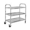 Kitchen Knock 338756 small 3-tier stainless steel serving trolley with castor brakes, ideal for catering and food service