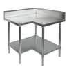 FED WBCB7-0900/A Stainless Steel Corner Workbench with 150mm Splashback & Adjustable Undershelf