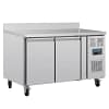 Polar UA064-A U-Series double door counter fridge with upstand, 282L, stainless steel, 1360mm wide, R600a, Australia