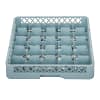 Vogue F613 glass rack with 25 compartments, 500mm, grey plastic – top view, Australia