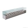FED-X XVRX2000/380 Flat Glass Salad Bench with 9x 1/3GN Pan Capacity and Stainless Steel Body
