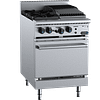 Verro VOV-SB2-CBR3 combination oven with two open burners and 300mm char broiler, 600mm wide, NG/LPG, stainless steel, Australia