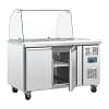 Polar CT393-A 2 Door Saladette with Glass Sneeze Guard - Commercial Sandwich Prep