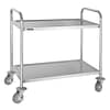 Vogue F997 stainless steel 2 tier medium clearing trolley 813×457×850 mm with braked castors – Australia