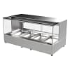 Woodson W.HFHSQ24 4 Module Heated Chicken Display – Square Glass Profile