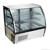 Bonvue HTR160N chilled counter-top food display with LED lighting and two adjustable shelves, 873 mm, 240 V, stainless steel – front view, Australia