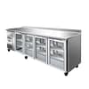 Thermaster CM25G tropicalised four door bar fridge, 720L, stainless steel, with splashback – front view, Australia