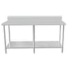 Kitchen Knock 620328 stainless steel work bench with splashback & undershelf 2100×800×900+150mm