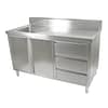 FED SC-6-1500L-H stainless steel sink cabinet, 1500mm wide, with left-aligned bowl, doors and drawers – front view, Australia