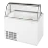 Turbo Air TIDC-47W curved glass ice cream display cabinet with 12 tub capacity, ideal for gelato and dessert service