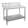 FED Modular System stainless steel workbench with splashback, 2100mm wide, undershelf – front view, Australia