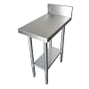 FED WBB7-0300/A stainless steel modular workbench infill with splashback and undershelf, 300mm – front view, Australia