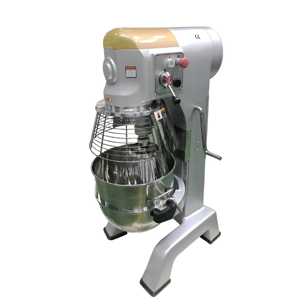 Anvil PMA1040 40 quart planetary mixer with 1.5HP motor, 3 speeds, stainless steel bowl and guard – front view, Australia