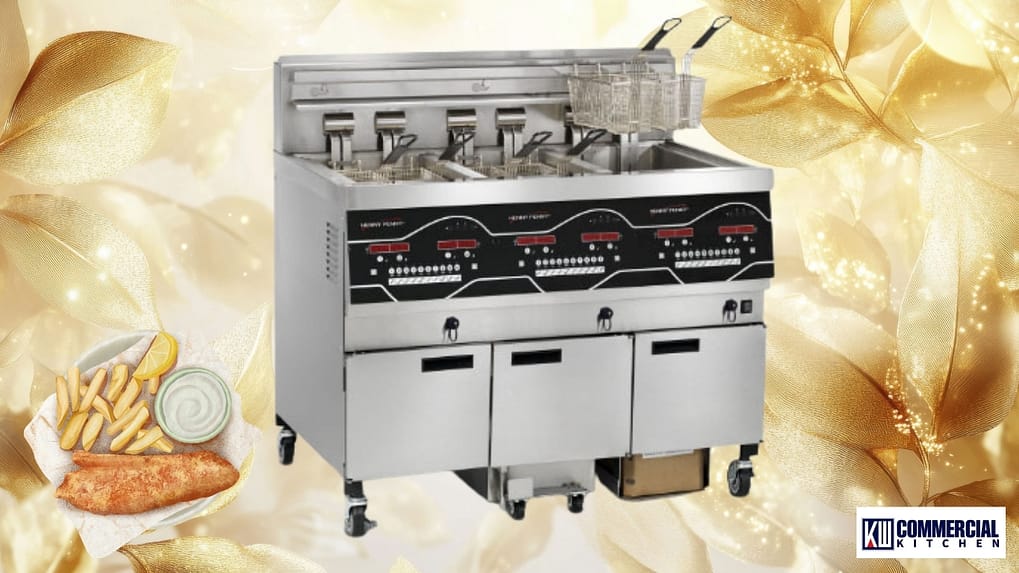 Henny Penny commercial fryer with baskets ready for service