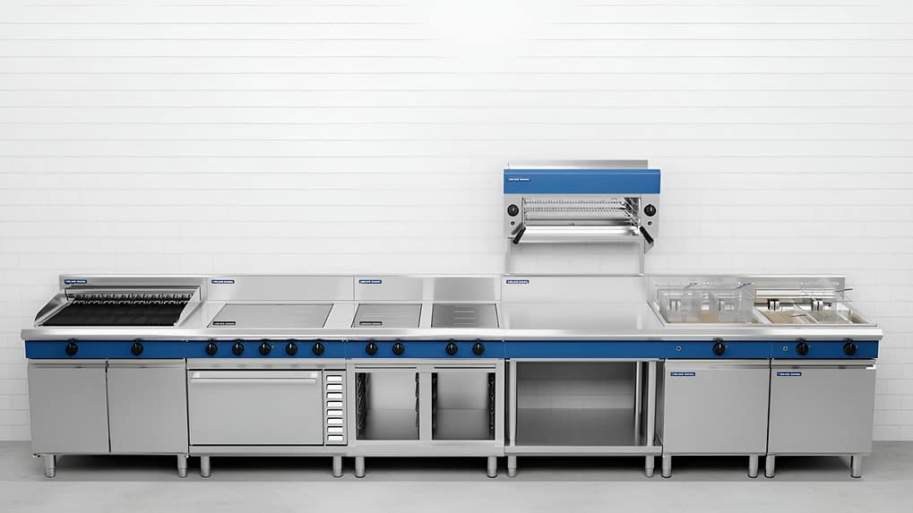 Blue Seal Evolution commercial cooking equipment bundle on white background—modular cookline units for Australian kitchens.