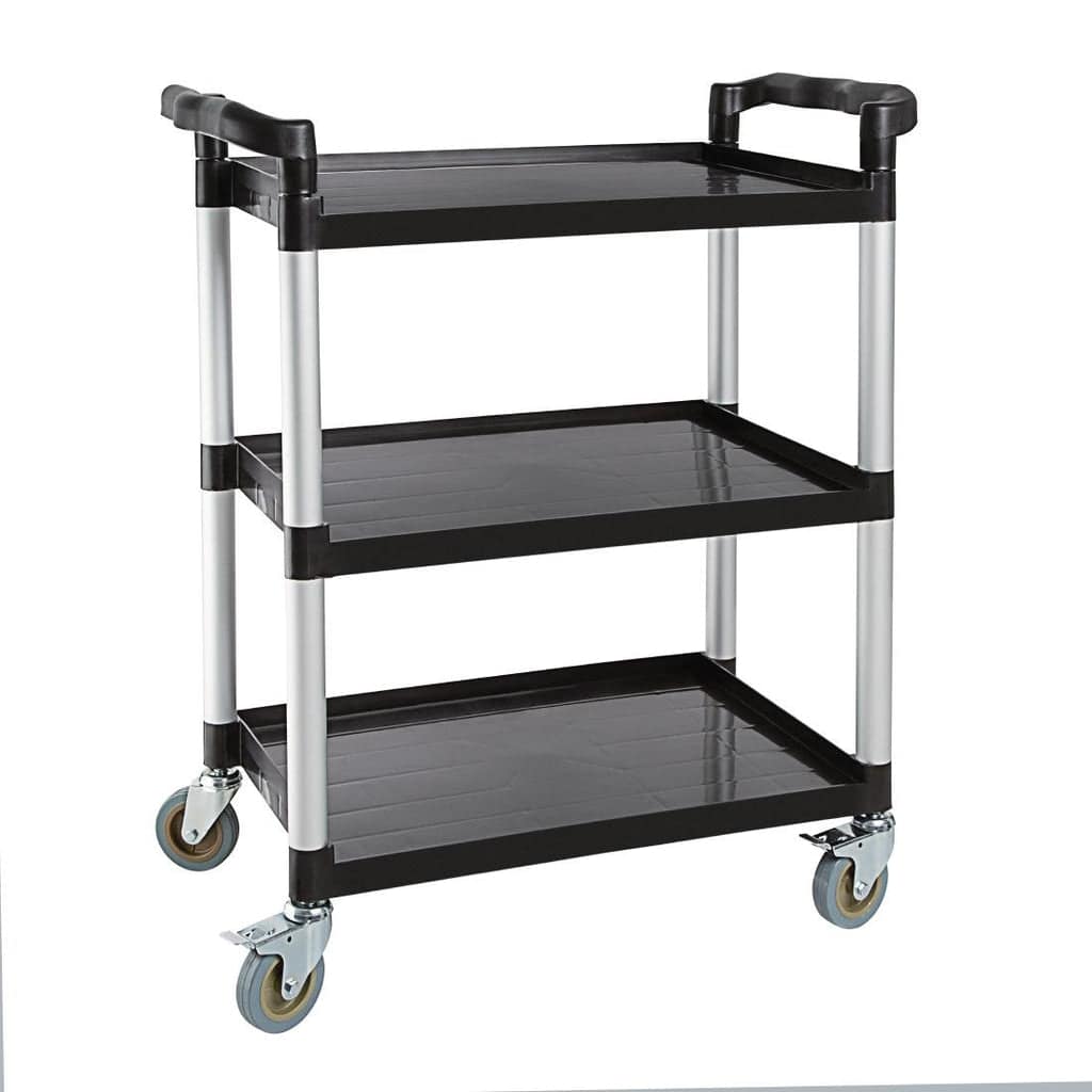Vogue CF101 Polypropylene Mobile Trolley – Small, 3-Tier, 130kg Capacity - Image 2