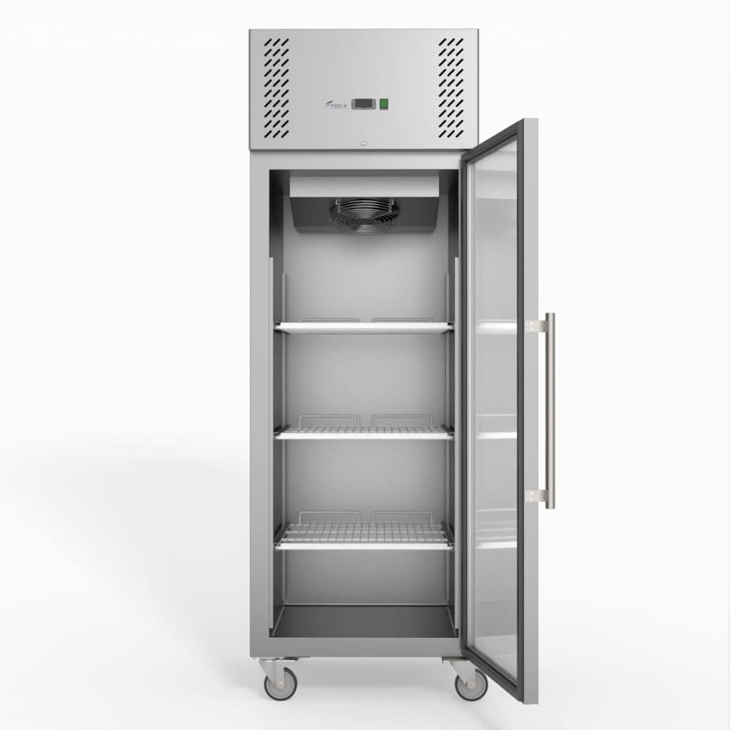 FED-X XURC600G1V Glass Door Upright Fridge – 600L Stainless Steel Display Fridge - Image 2