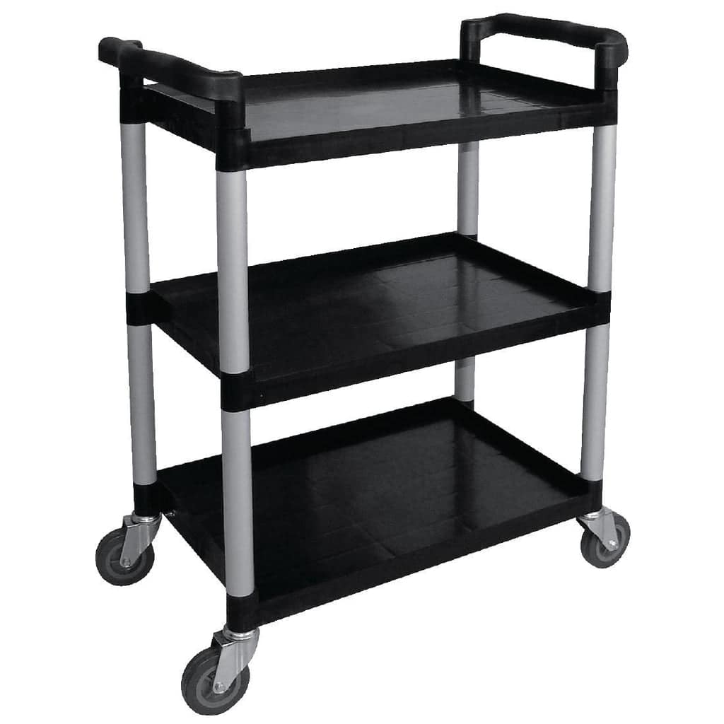 Vogue CF101 Polypropylene Mobile Trolley – Small, 3-Tier, 130kg Capacity - Image 3