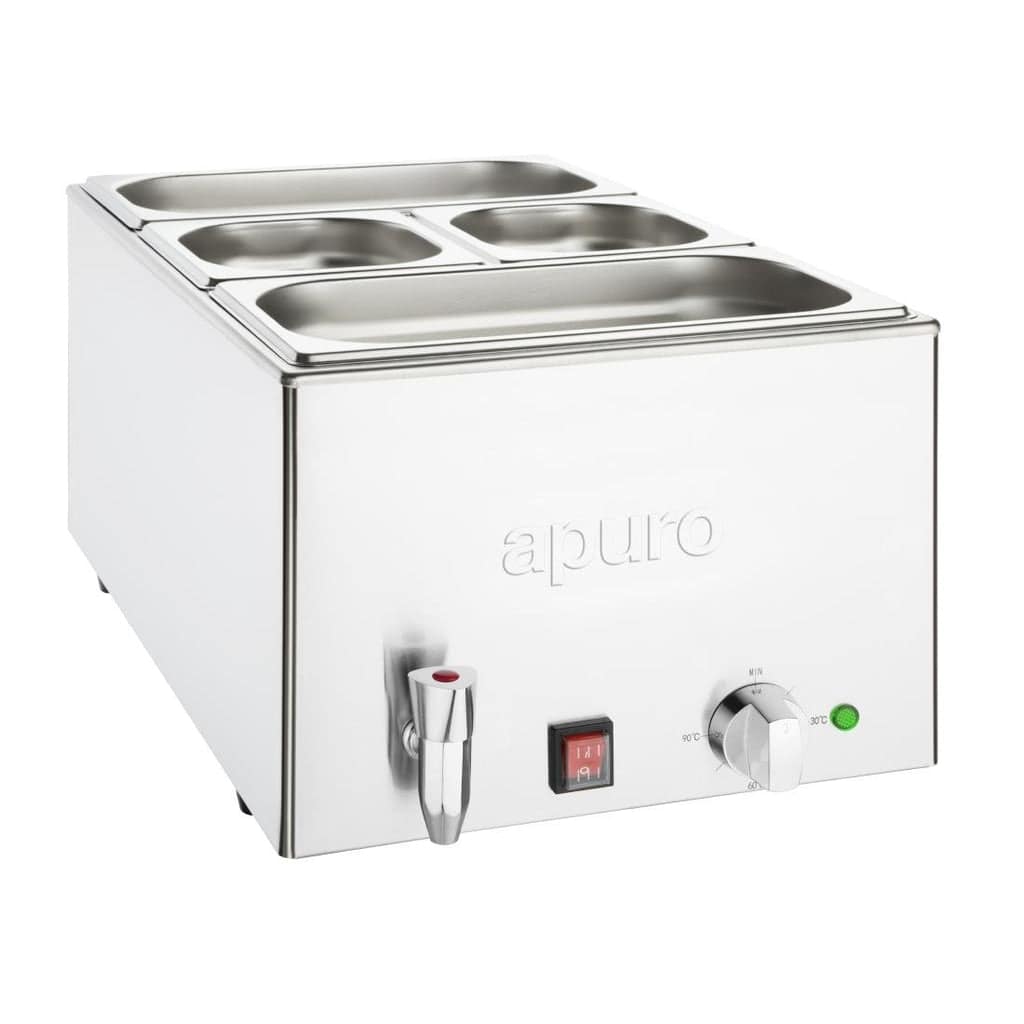 Apuro FT692-A Wet Heat Bain Marie with Tap – 1.2kW, 10A, GN Pans Included - Image 2
