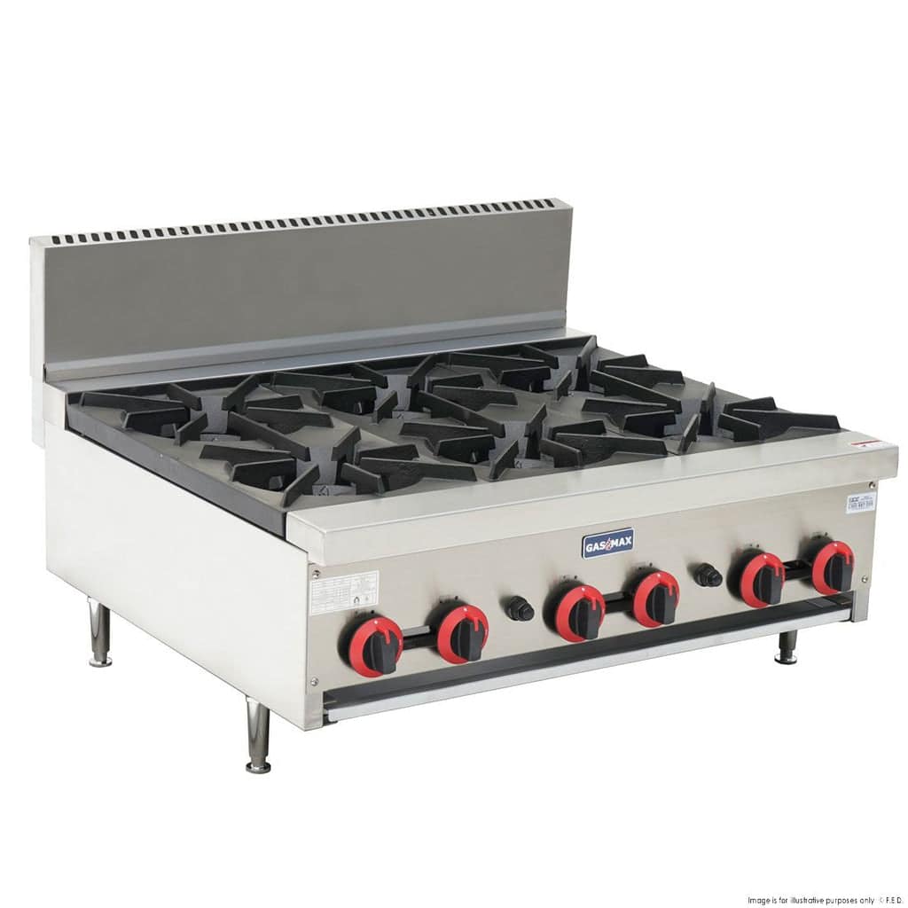 Gasmax RB-6E Gas 6 Burner Cook Top – 144MJ, Flame Failure, NG - Image 2