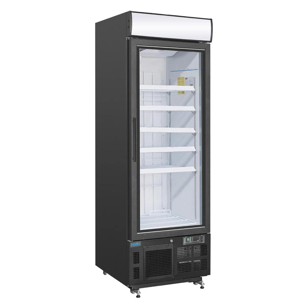 Polar GH428-A Upright Display Freezer – 412L Black Glass Door - Image 2