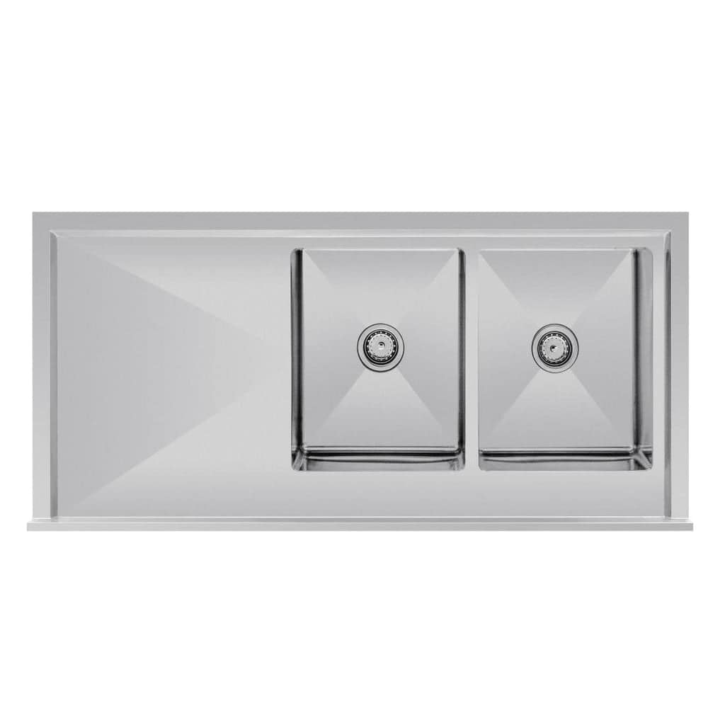 Vogue HC904 Double Bowl Sink R/H Drainer – 1500mm, Stainless Steel - Image 2