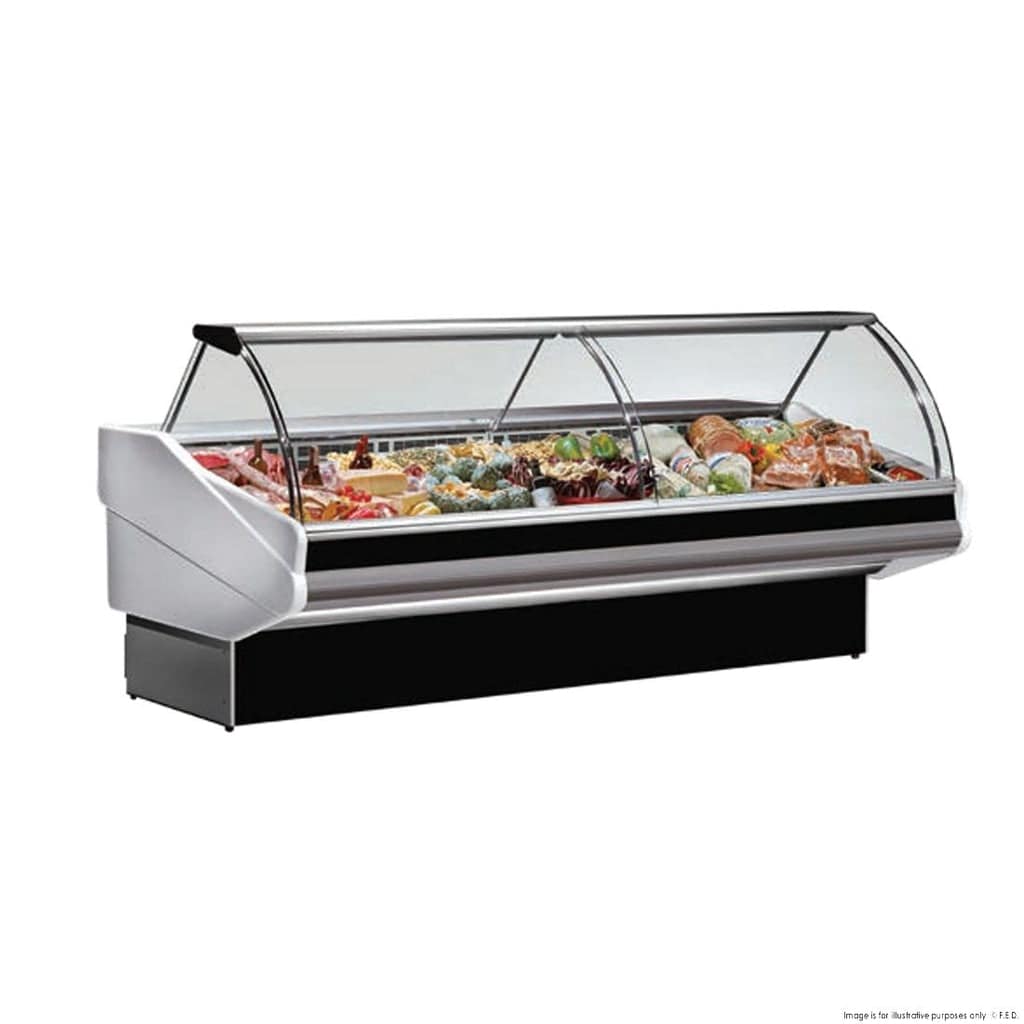 Tecnodom PAN2000 Tecnodom Curved Front Glass Deli Fridge - Image 3