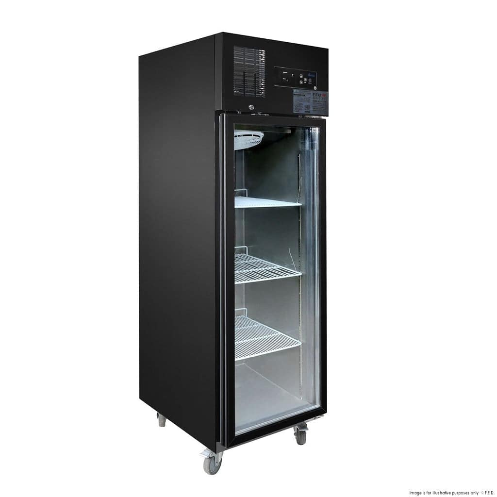 Thermaster SUCG500B Single Glass Door Fridge – 500L Black | 2–5°C - Image 2