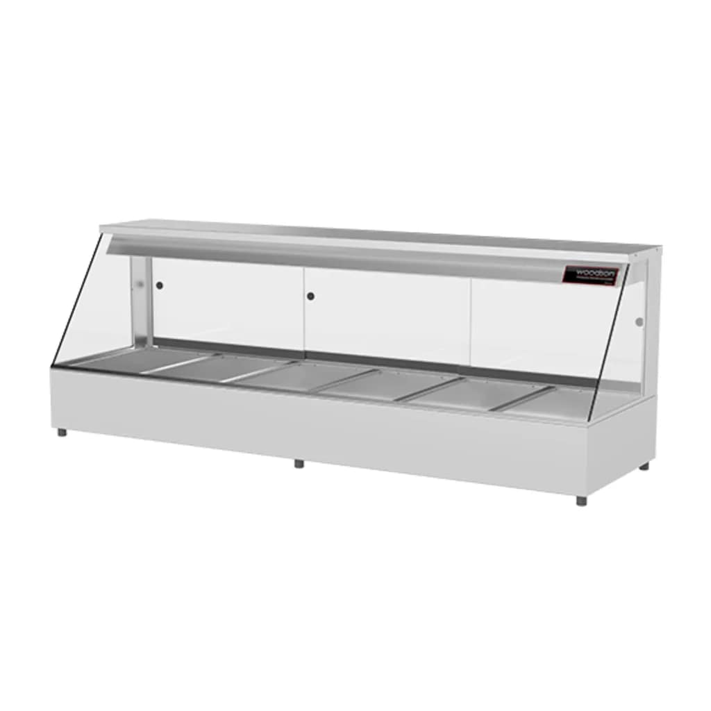 Woodson W.HFS26 6 bay hot food display with straight glass