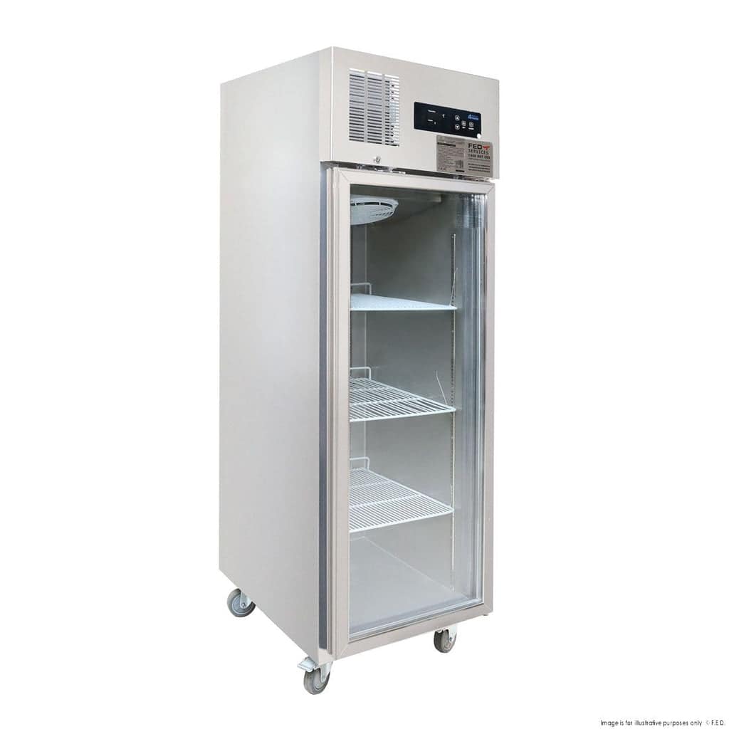 Thermaster SUFG500 Single Glass Door Display Freezer – 500L, Stainless Steel, -22°C to -18°C - Image 2