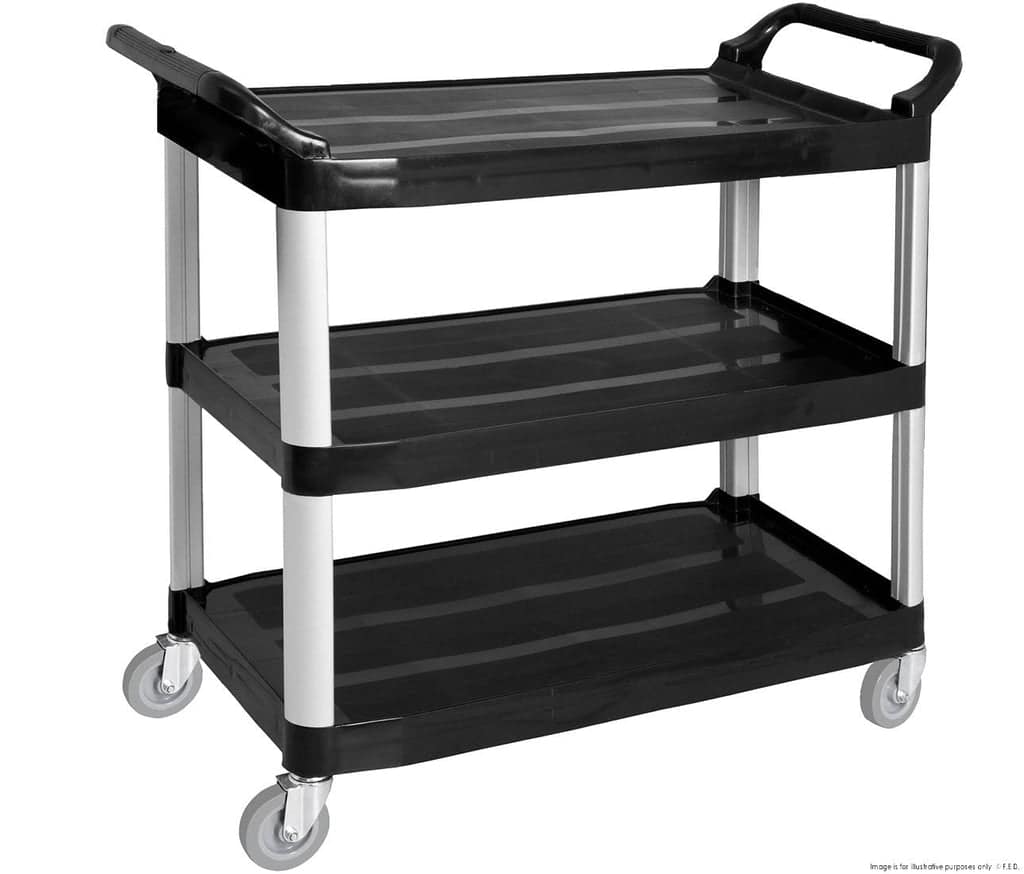 FED JD-UC340-1 Utility Trolley – 3 Shelf Polypropylene, 100kg - Image 2