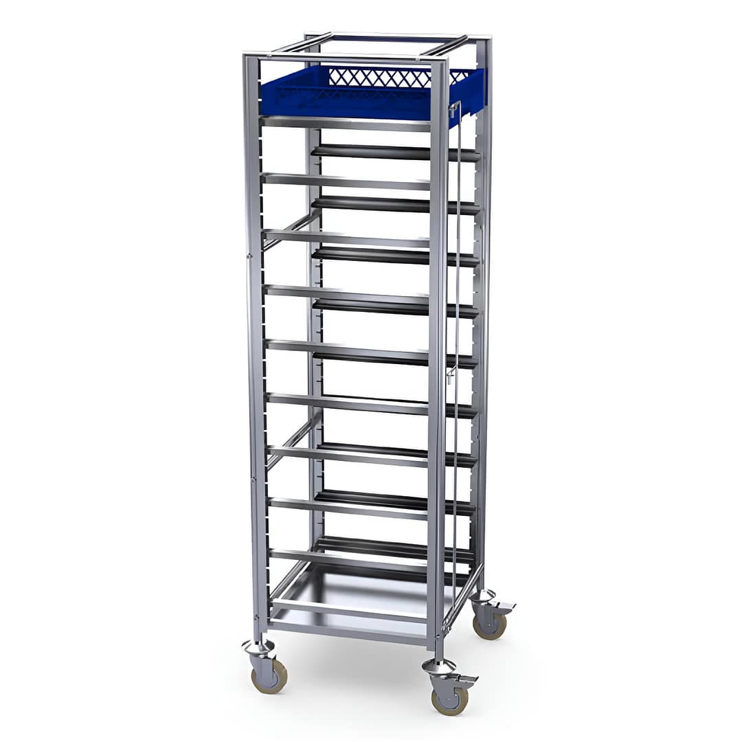 Simply Stainless SS36.DWBT mobile dishwasher basket trolley 10 rack stainless steel 565×547×1800mm – KW Commercial Kitchen