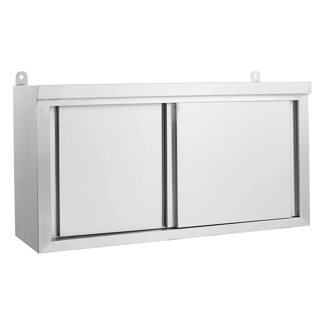 FED WC-1200 stainless steel wall cabinet, 1200mm wide, 380mm deep, 600mm high, with middle shelf – front view, Australia