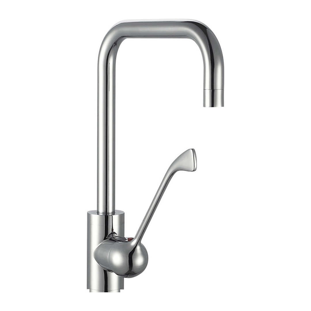 Sunmixer T20111 Deck Mounted Faucet, Wrist-Action Handle, Nozzle Spout, Watermark Certified