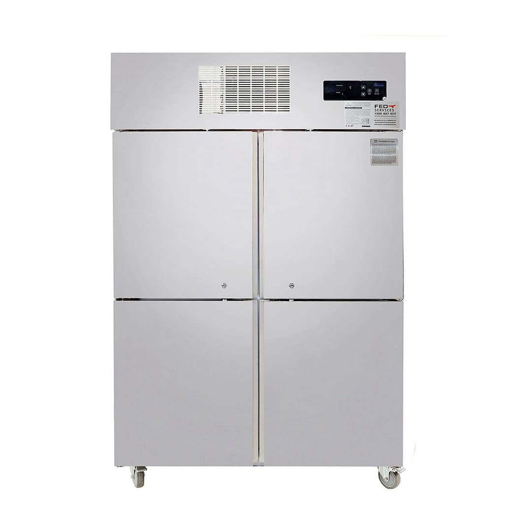 Thermaster SUC1000 1000L Stainless Steel Tropical Fridge with 4 Half Doors