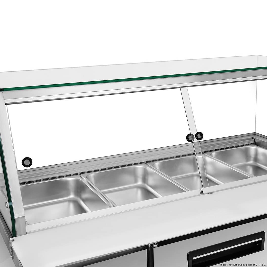 Thermaster PG150FA-XG Cold Salad & Noodle Bar – 600L, 4x1/1 GN, Glass Canopy - Image 9