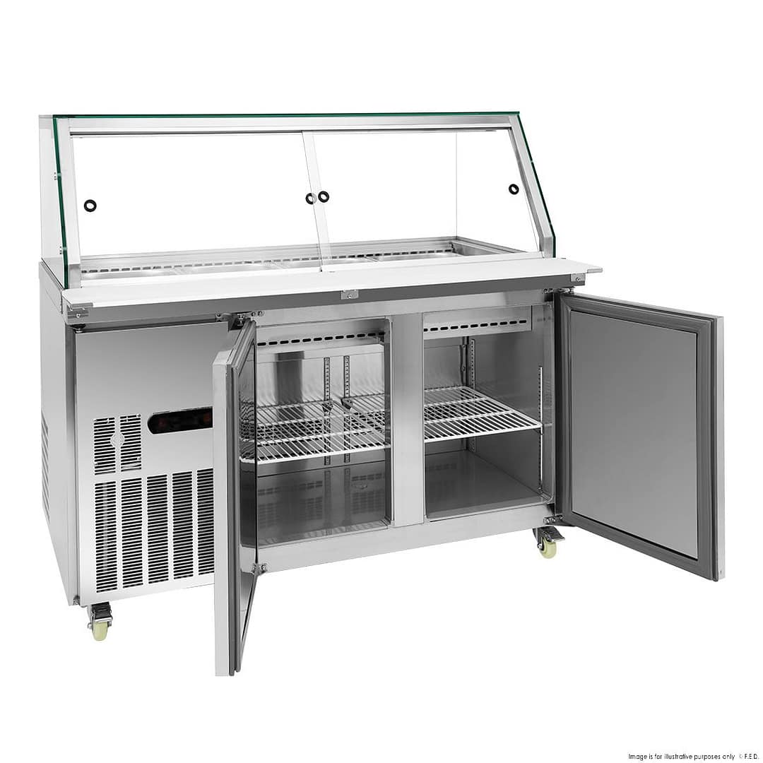 Thermaster PG150FA-XG Cold Salad & Noodle Bar – 600L, 4x1/1 GN, Glass Canopy - Image 5