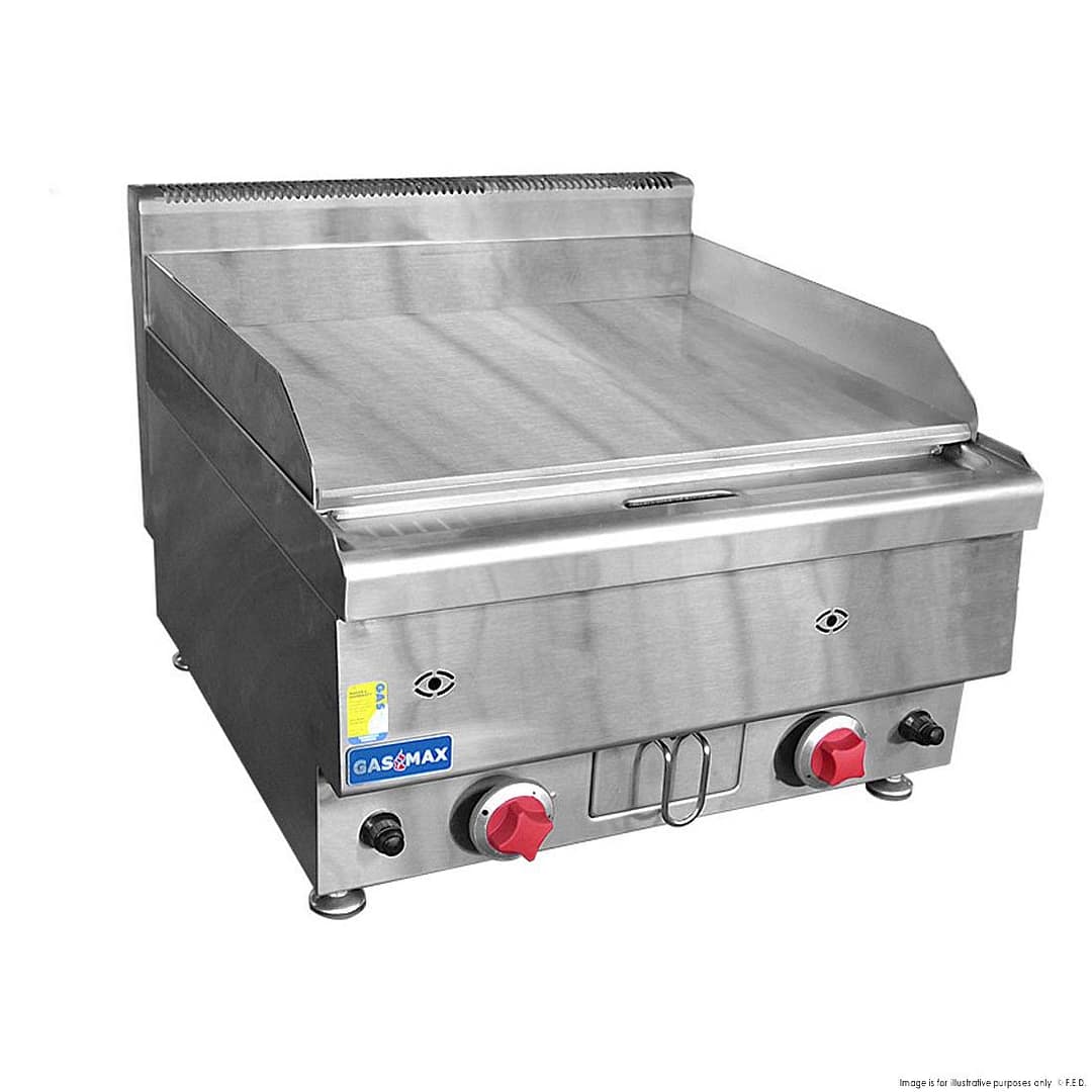 GASMAX JUS-TRG60E Benchtop 2 Burner Griddle 600mm, Stainless Steel, Natural Gas