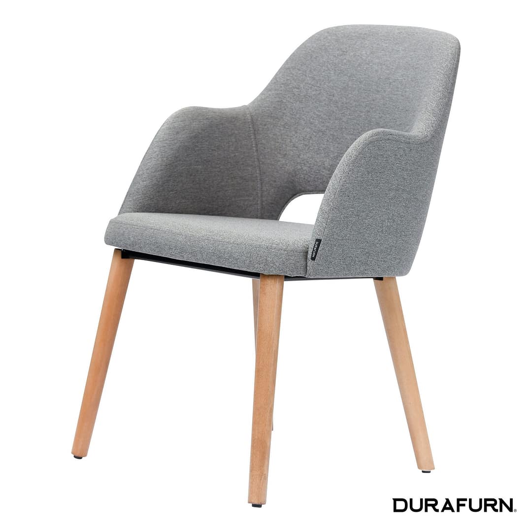 Taupe Furnlink Durafurn Sorbet Chair with Trojan Oak Legs - Enhancing Comfort and Style