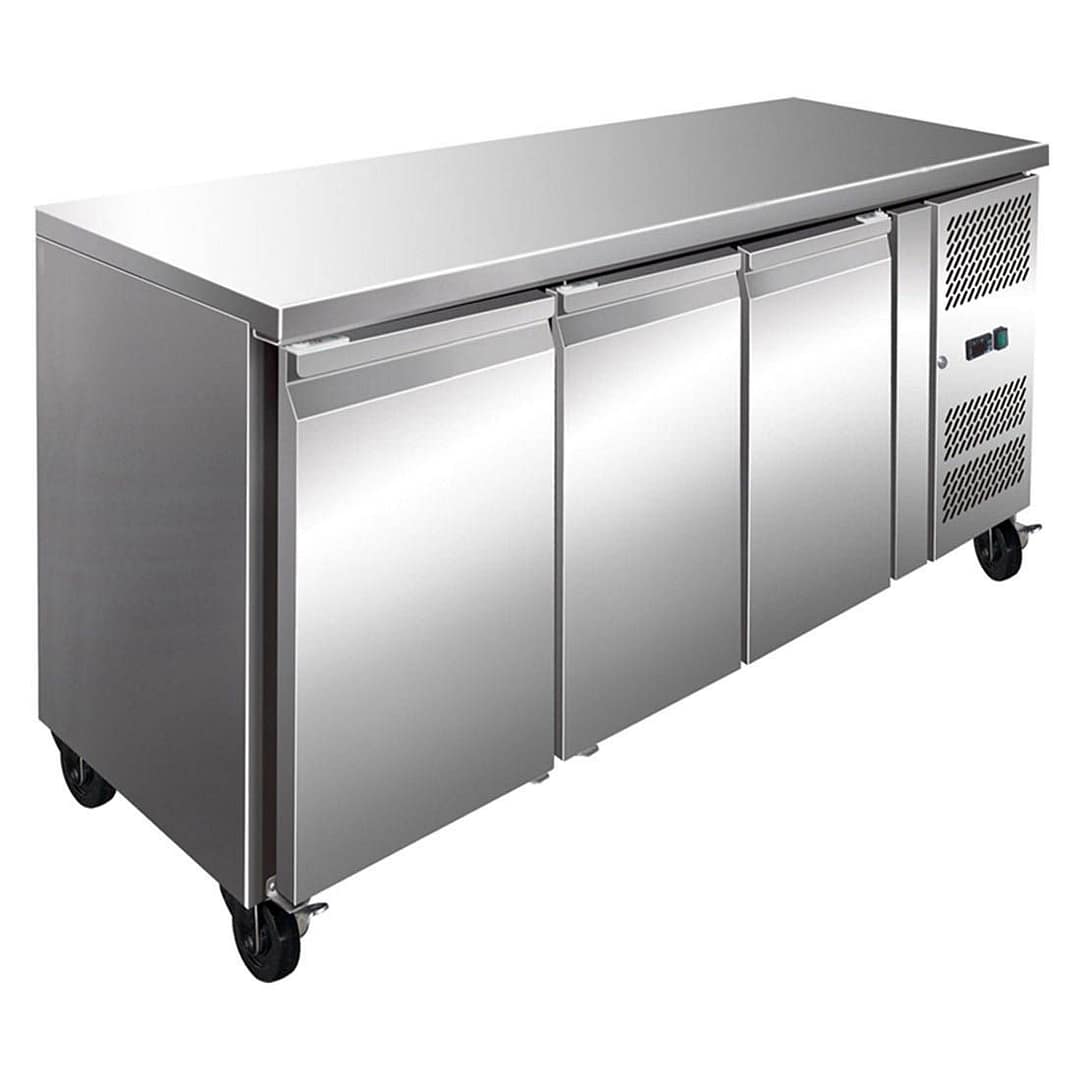 Thermaster FE3100TN Bench Fridge | 3-Door 386L Stainless Steel
