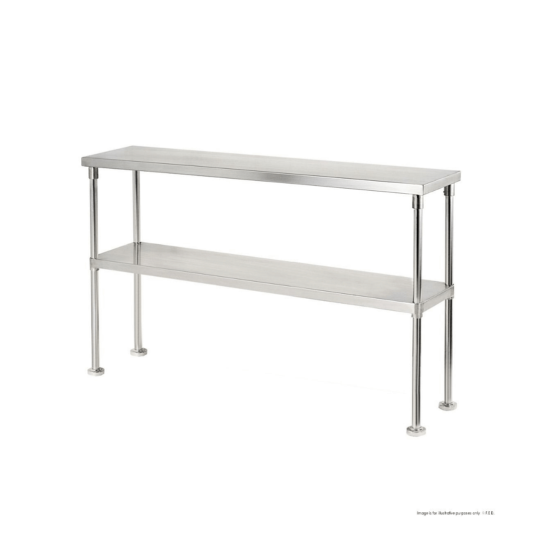FED WBO2-1200-400 Stainless Steel Double Tier Workbench Overshelf – 1200×400mm - Image 2