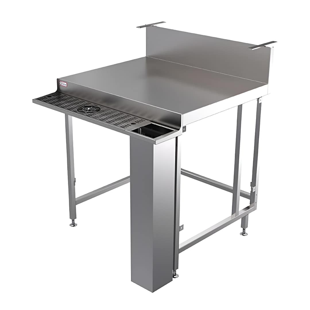 Simply Stainless SBM.CB.7.0900 coffee bench with glass rinser, 900mm, stainless steel – front view, Australia