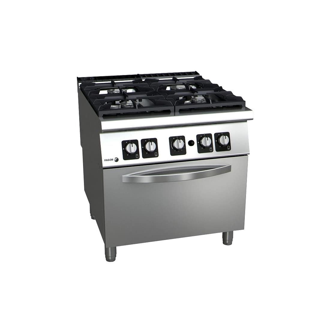 Ex-Showroom Fagor Kore 900 Series Gas 4 Burner with Gas Oven C-G941H - Used commercial range