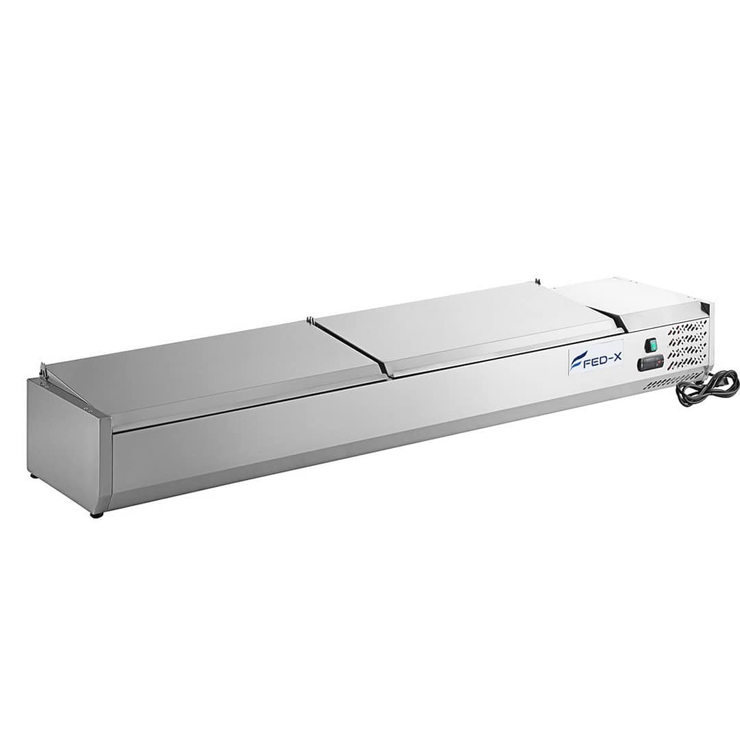 FED-X XVRX2000/380S Salad Bench with Stainless Steel Lids