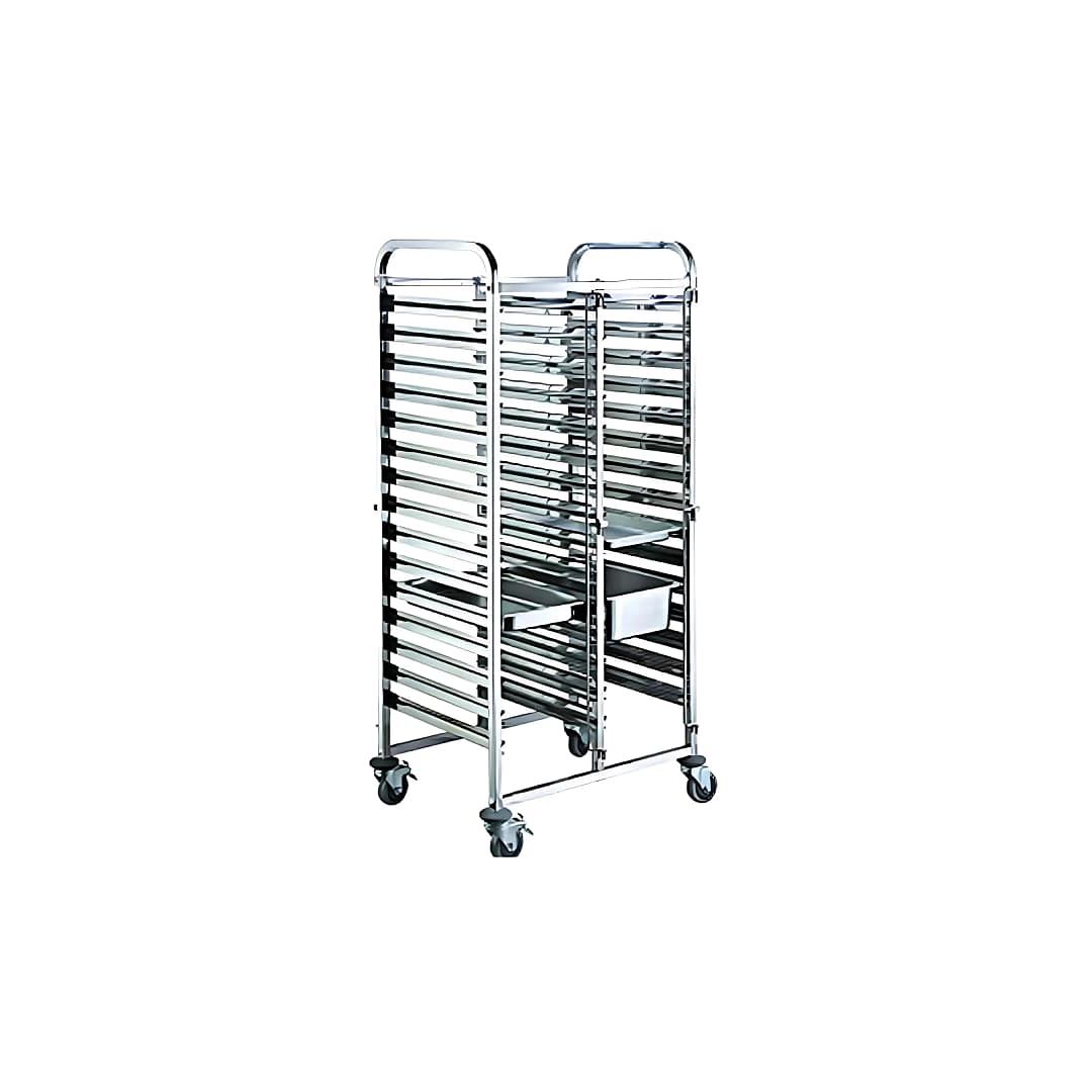 Kitchen Knock 404090 Double-Sided GN Pan Trolley – 32 Tray Stainless Steel Commercial Rack