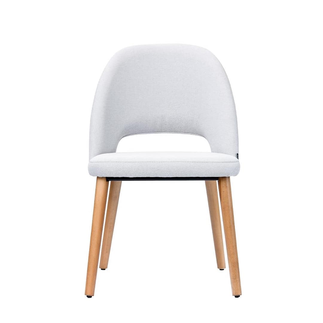 Furnlink Durafurn Semifreddo Chair - Trojan Oak Legs/ Light Grey Woven Fabric - Image 2