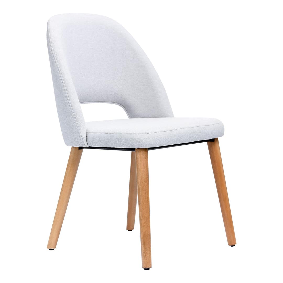 Furnlink Durafurn Semifreddo Chair - Trojan Oak Legs/ Light Grey Woven Fabric